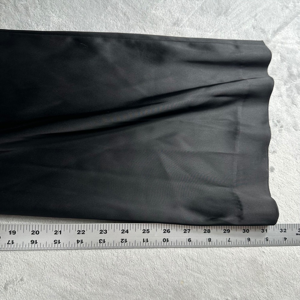 Antonio Melani Trousers Women 4 Black Satin Wide Leg Dress Pants Quiet Luxury - Picture 6 of 6